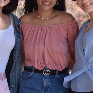 Pink Off the Shoulder Top
